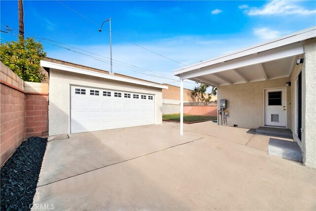 view of garage