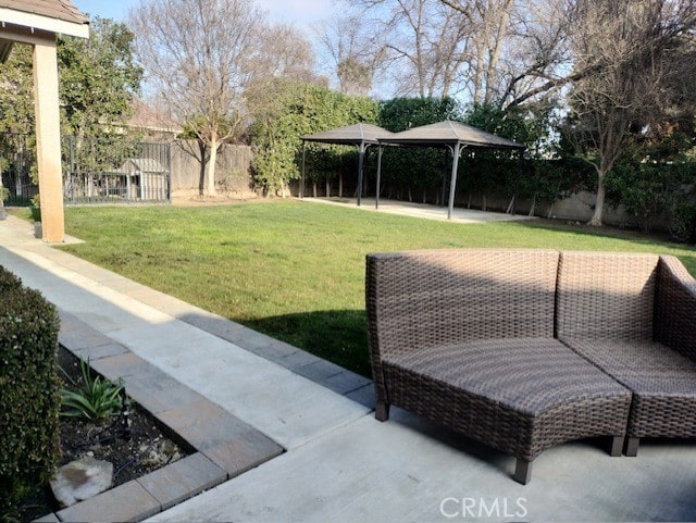 view of yard featuring a gazebo