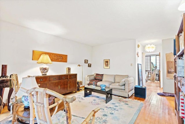 living room featuring light hardwood / wood-style flooring