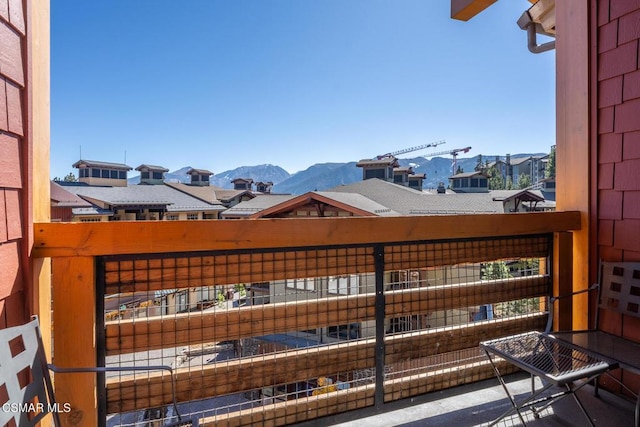 balcony with a mountain view