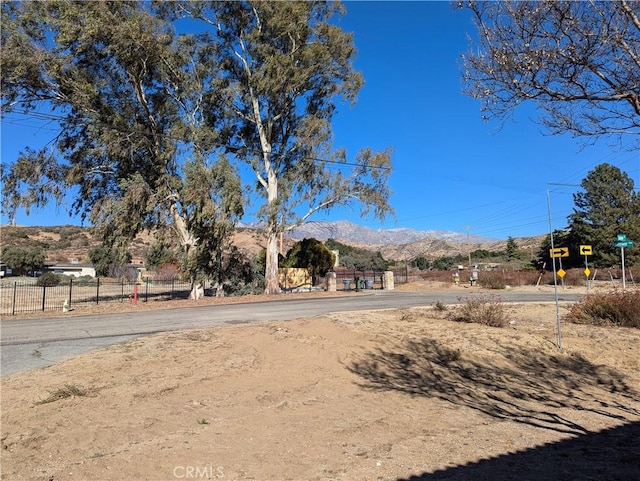 view of yard featuring a mountain view