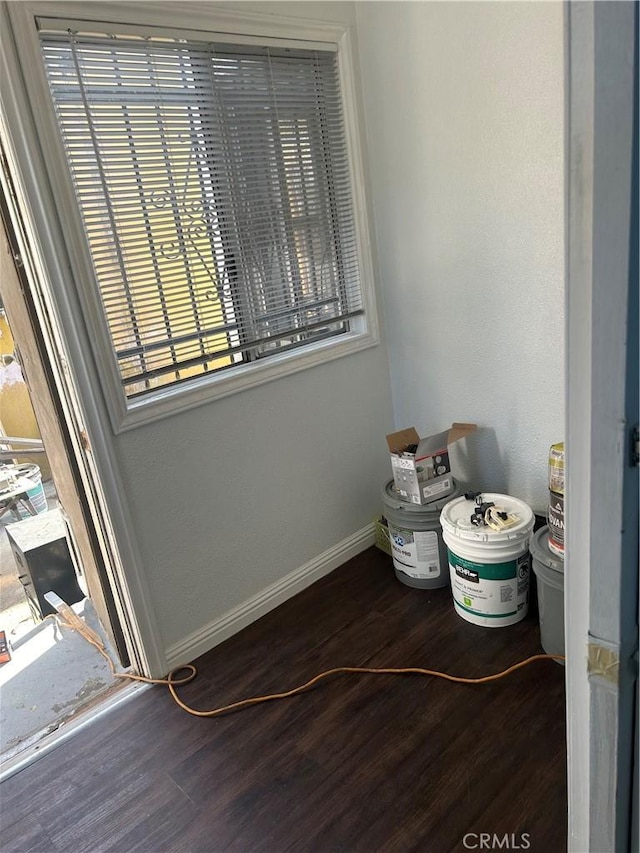 interior space with hardwood / wood-style floors