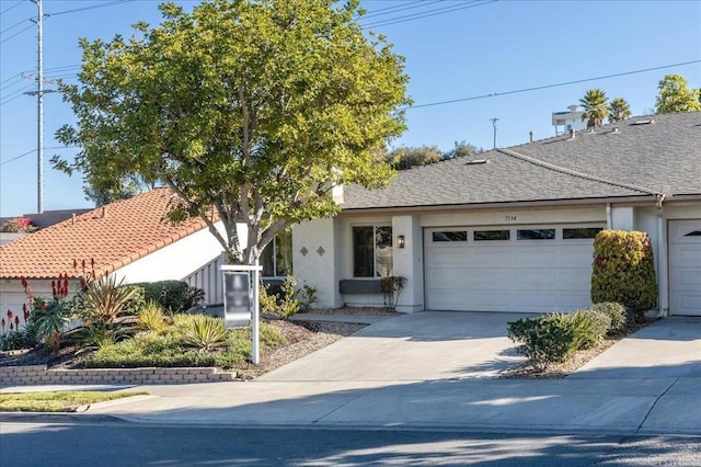 view of front of house with a garage