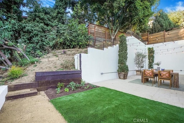 view of yard featuring a patio area