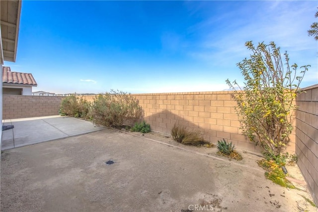 view of yard with a patio area