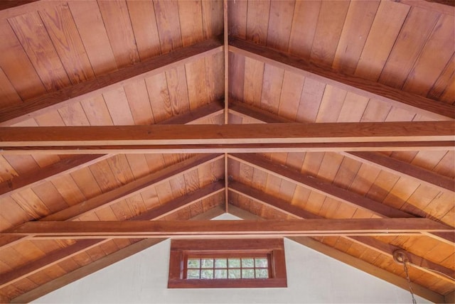 interior details featuring beamed ceiling and wooden ceiling