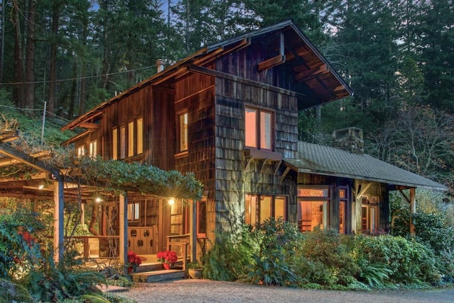 view of home's exterior with covered porch