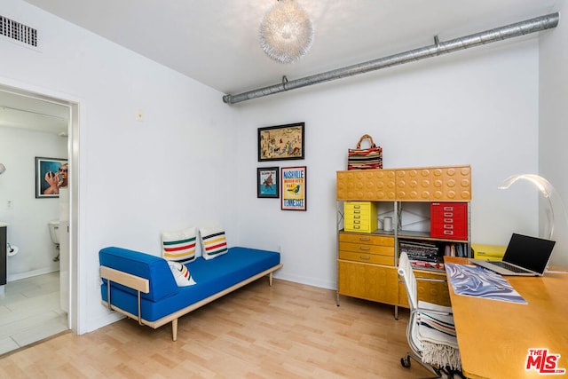 office space featuring wood-type flooring