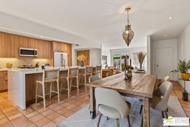 view of tiled dining area