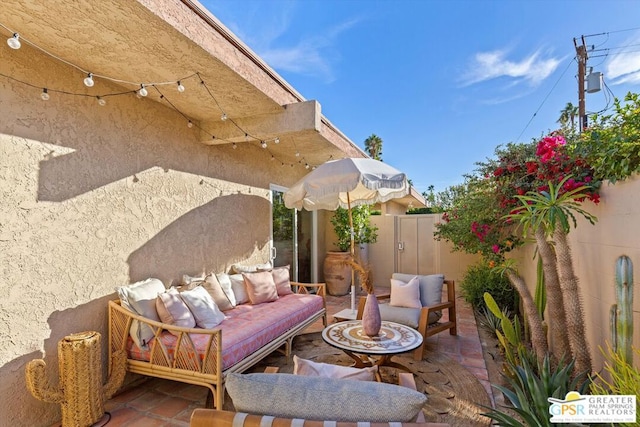 view of patio / terrace with an outdoor hangout area