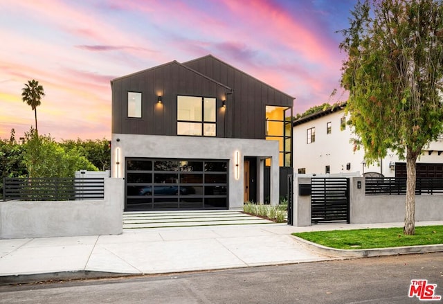 contemporary house with a garage