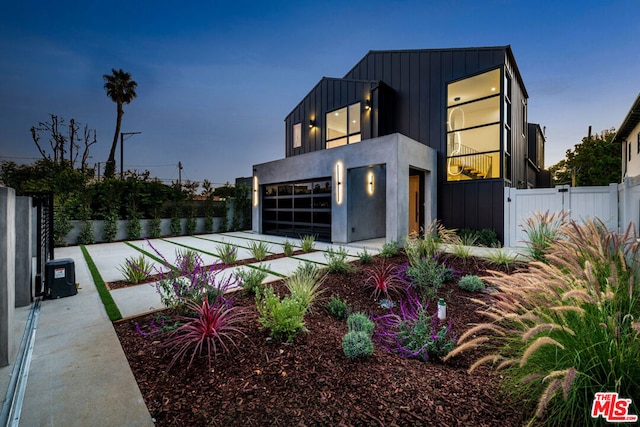 contemporary home featuring a garage