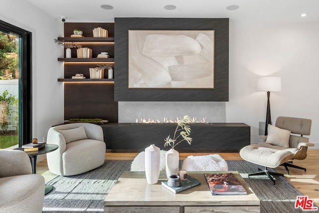 living room featuring wood-type flooring