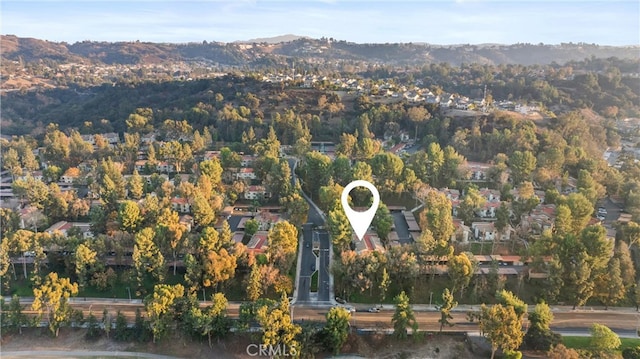 bird's eye view featuring a mountain view