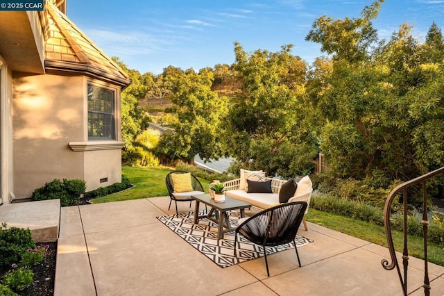 view of patio with outdoor lounge area