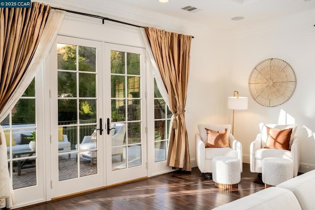 entryway featuring french doors