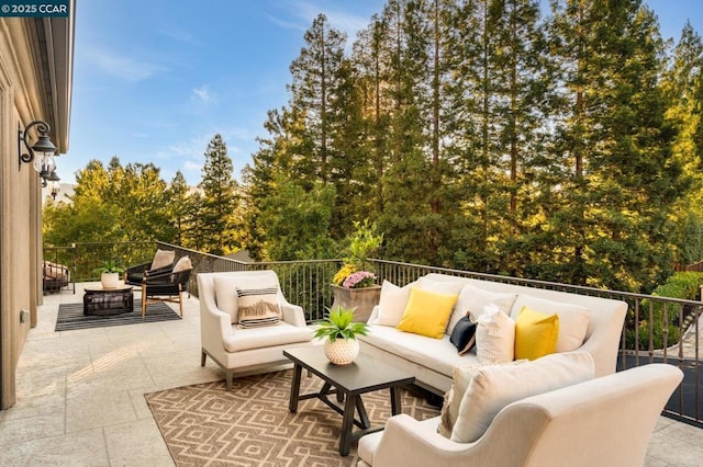 view of patio featuring an outdoor hangout area