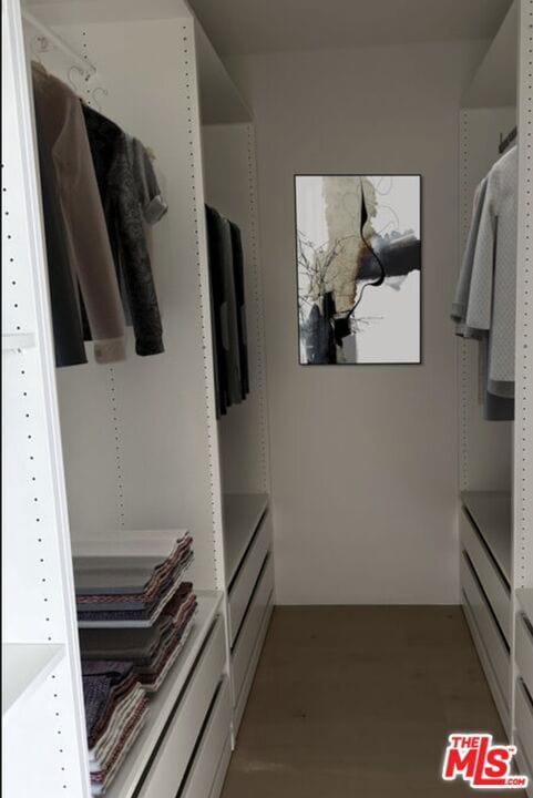 spacious closet featuring light hardwood / wood-style floors