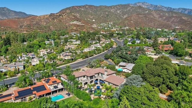 aerial view featuring a mountain view