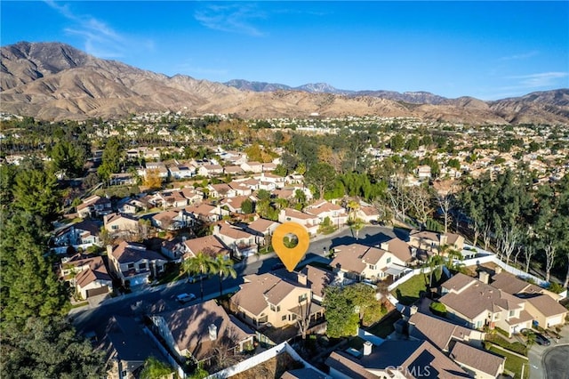 aerial view with a mountain view