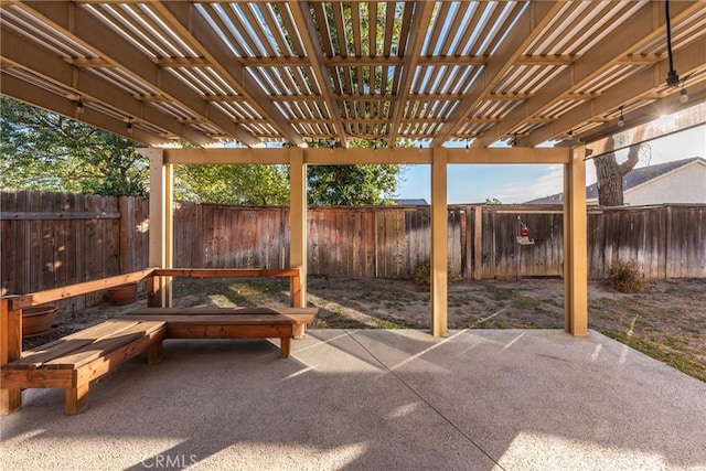 view of patio with a pergola