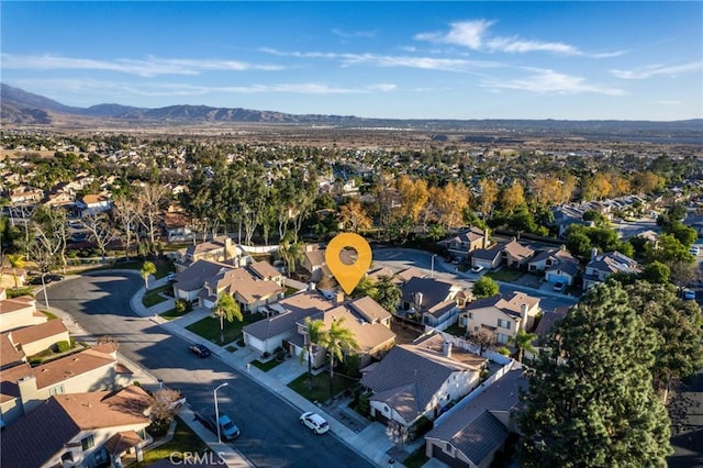 aerial view with a mountain view