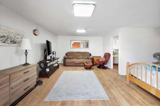 bedroom featuring light hardwood / wood-style floors