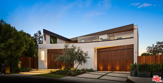 contemporary house featuring a garage