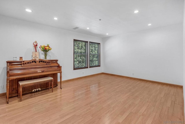 interior space with light hardwood / wood-style flooring