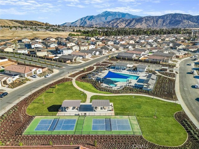 5097 Larkspur Rd, Banning, CA 92220 - aerial perspective of suburban area with mountains