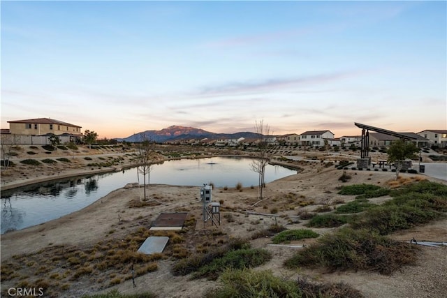 property view of water featuring a mountain view