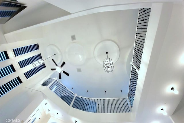 interior details with ceiling fan