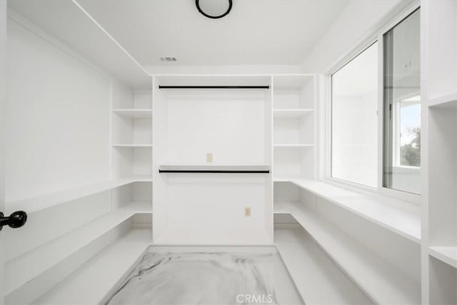 spacious closet with visible vents