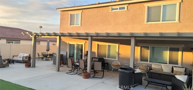 back of house with a patio area