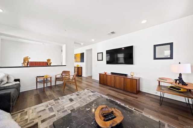 living room featuring hardwood / wood-style floors