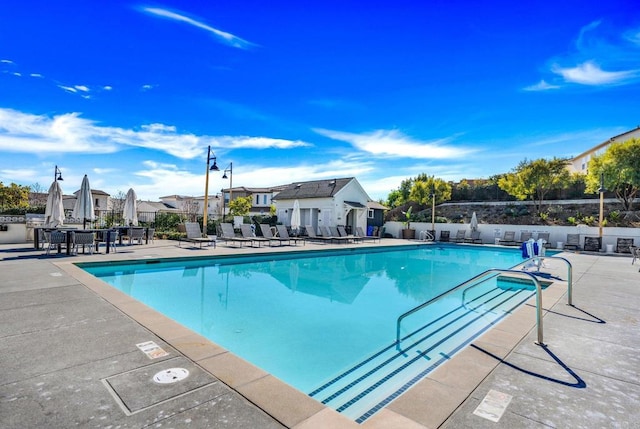 view of pool with a patio