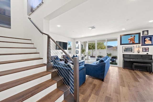 living room featuring wood-type flooring