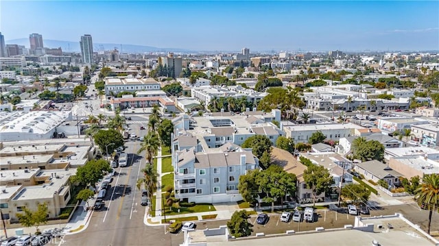 aerial view with a city view