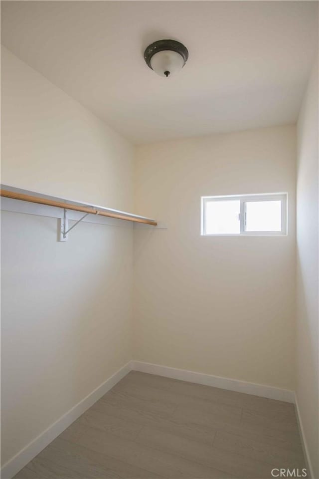 spacious closet with hardwood / wood-style floors