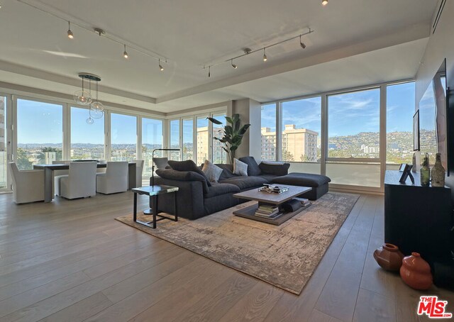 living room featuring hardwood / wood-style floors