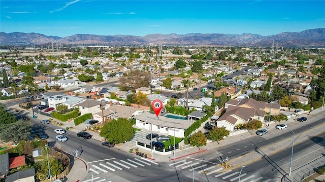 bird's eye view with a mountain view