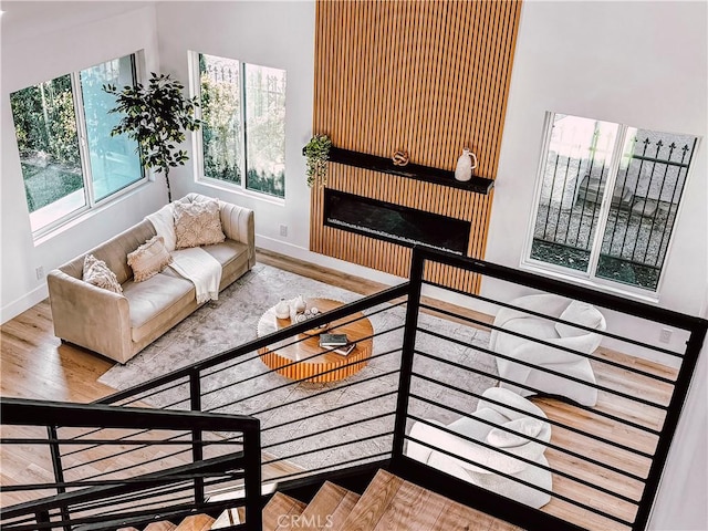 living room featuring hardwood / wood-style flooring