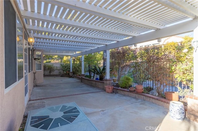 view of patio / terrace featuring a pergola