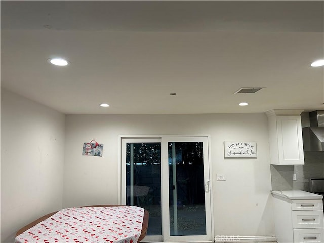 bedroom with visible vents and recessed lighting