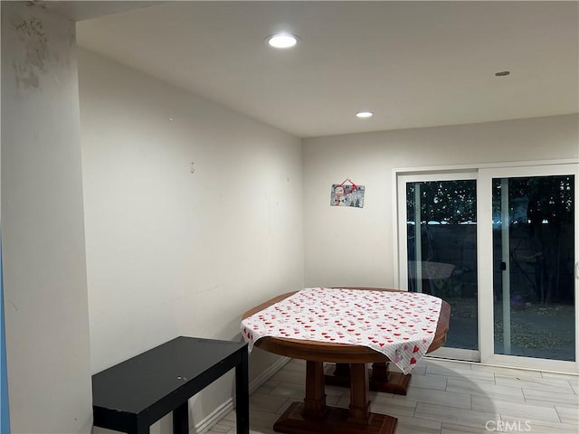 interior space with recessed lighting