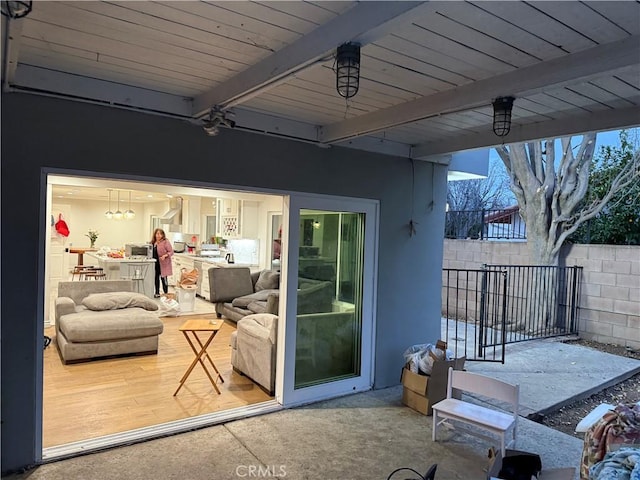 view of patio with fence