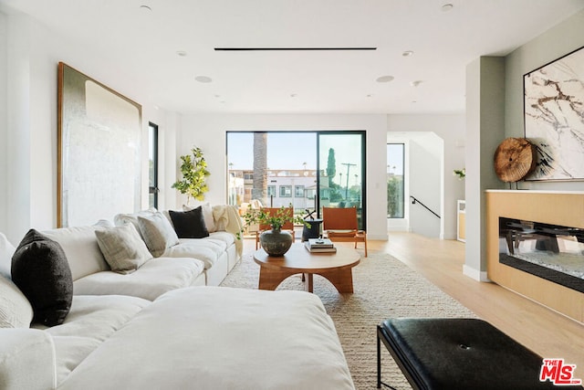 living room featuring light hardwood / wood-style flooring