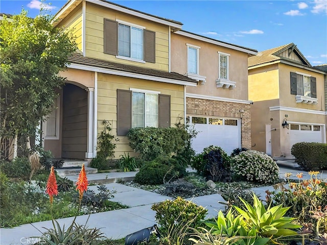 view of property featuring a garage