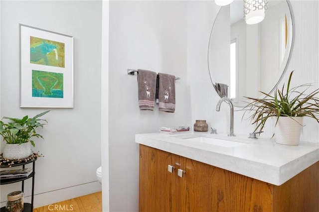 bathroom with toilet and vanity