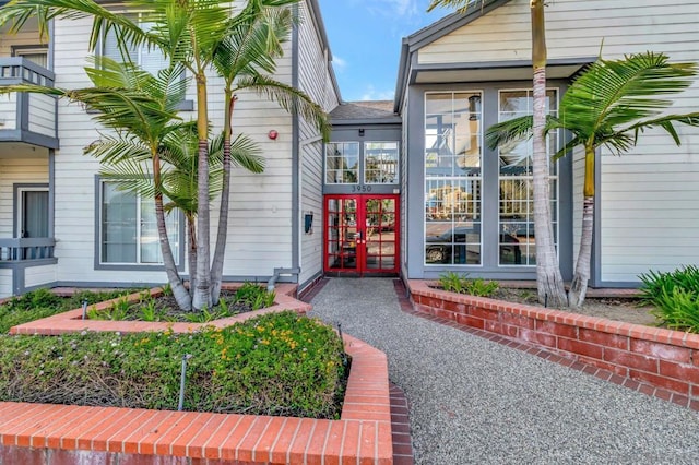 view of exterior entry with french doors